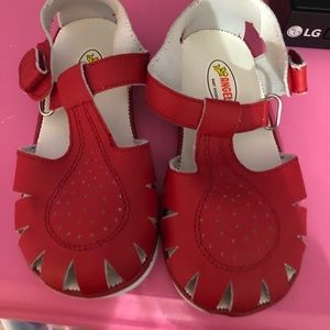 Red angel sandals size 7